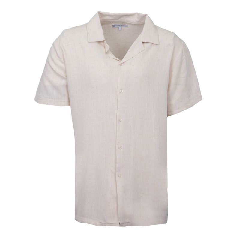 

Рубашка с короткими рукавами из смешанного льна мужская PANAME BROTHERS XL бежевый