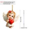 2D Flat Angel Wings Acrylic Ornaments with Golden Rope, Realistic Angle Pendant, Charm Rearview Mirror Hanging Decor,Prety Gifts for Family Friends
