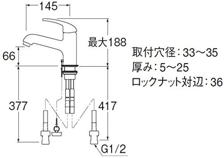 SANEI Mixer Tap Cold Single Washbasin Mixer Tap [Bathroom (for Regions)] One-hole