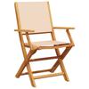 Garden Chairs 2 pcs Beige Solid Acacia Wood & Fabric