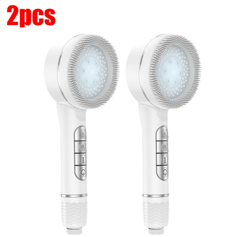 4 Modes Massage Brush Shower Head Large Flow High Pressure Water Saving Handheld Showerhead One-Key Stop Water Shower Nozzle