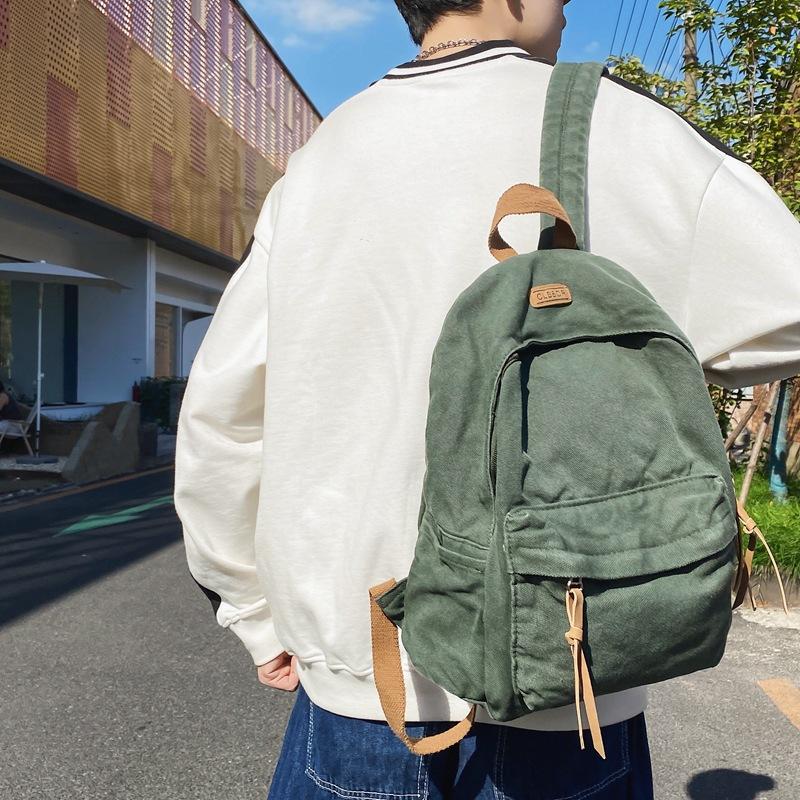 

Школьный рюкзак женский ретро холщовый рюкзак старшеклассница студентка колледжа повседневный рюкзак для пары женский зелёный