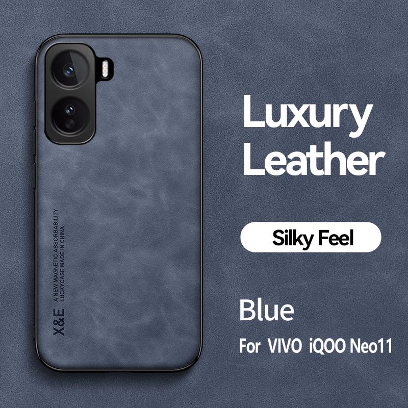 EUCAGR Luxe PU Leer Magnetische Schokbestendige Achterkant Case Voor VIVO iQOO Neo 11 Met Metalen Plaat Telefoonhoesje Voor VIVO iQOO Neo11
