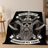 WikingerkriegerSymbol Valknut Nordisch Walhalla Flanelldecke Weiche Warme Überwurfdecke für Schlafzimmer Wohnzimmer Bett Reise Camping