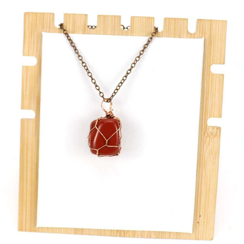 Hand-Wound Irregular Natural Stone Crystal Rough Stone Amethyst Pendant Necklace N669