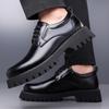 Fashion Casual Business Men's Leather Shoes Minimalist and trendy design styles Outdoor street  Thick soled adult Black classic shoes