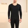 2 szt./zestaw Zimowa męska bielizna termiczna okrągły dekolt długi rękaw ciepły gruby wysoka elastyczność dopasowany krój otwarty krok męski zestaw piżamowy sportowy dres