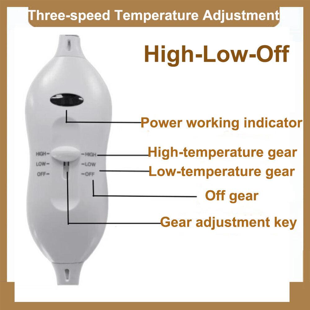 Pet Heating Pad Cat Dog Electric Heat Mat Heated Bed 70*45cm Oxford Cloth Leather 3 Gears Temperature Adjustment 1.5m Power