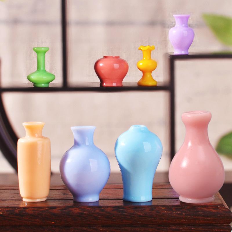 Small Flower Vases Micro-landscape Porcelain Vases Resin Models Small Ornaments Scene Props