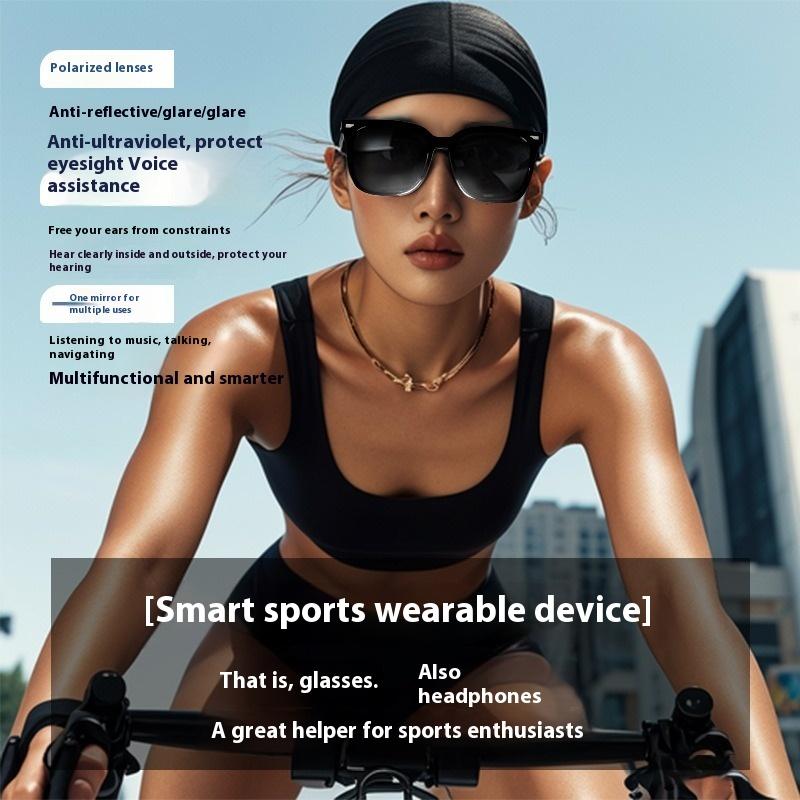 Smart Bluetooth Glasses Polarizing Glasses Can Be Matched with Degrees Pilot Black Technology Headset Bluetooth Sunglasses