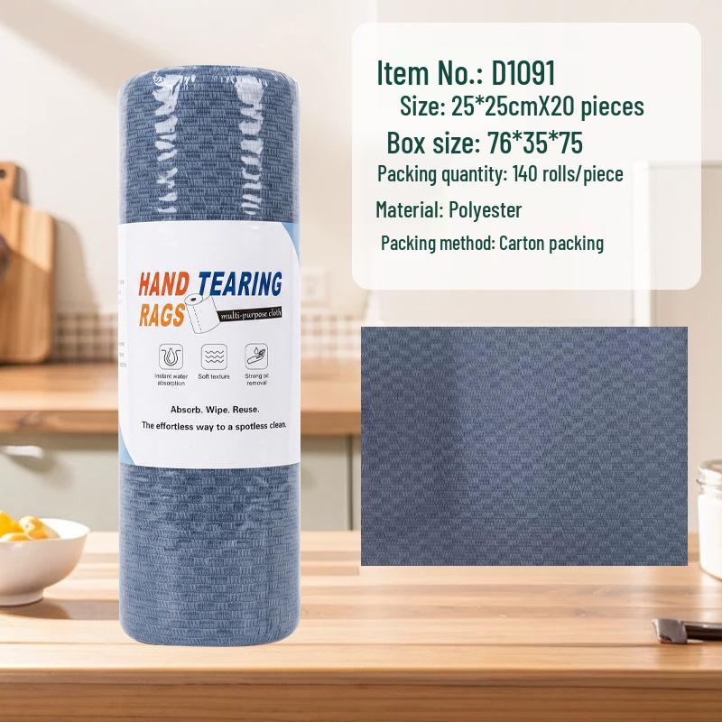 Multi-Use Absorbent Oil-Removing Tearable Dishcloth for Kitchen Cleaning