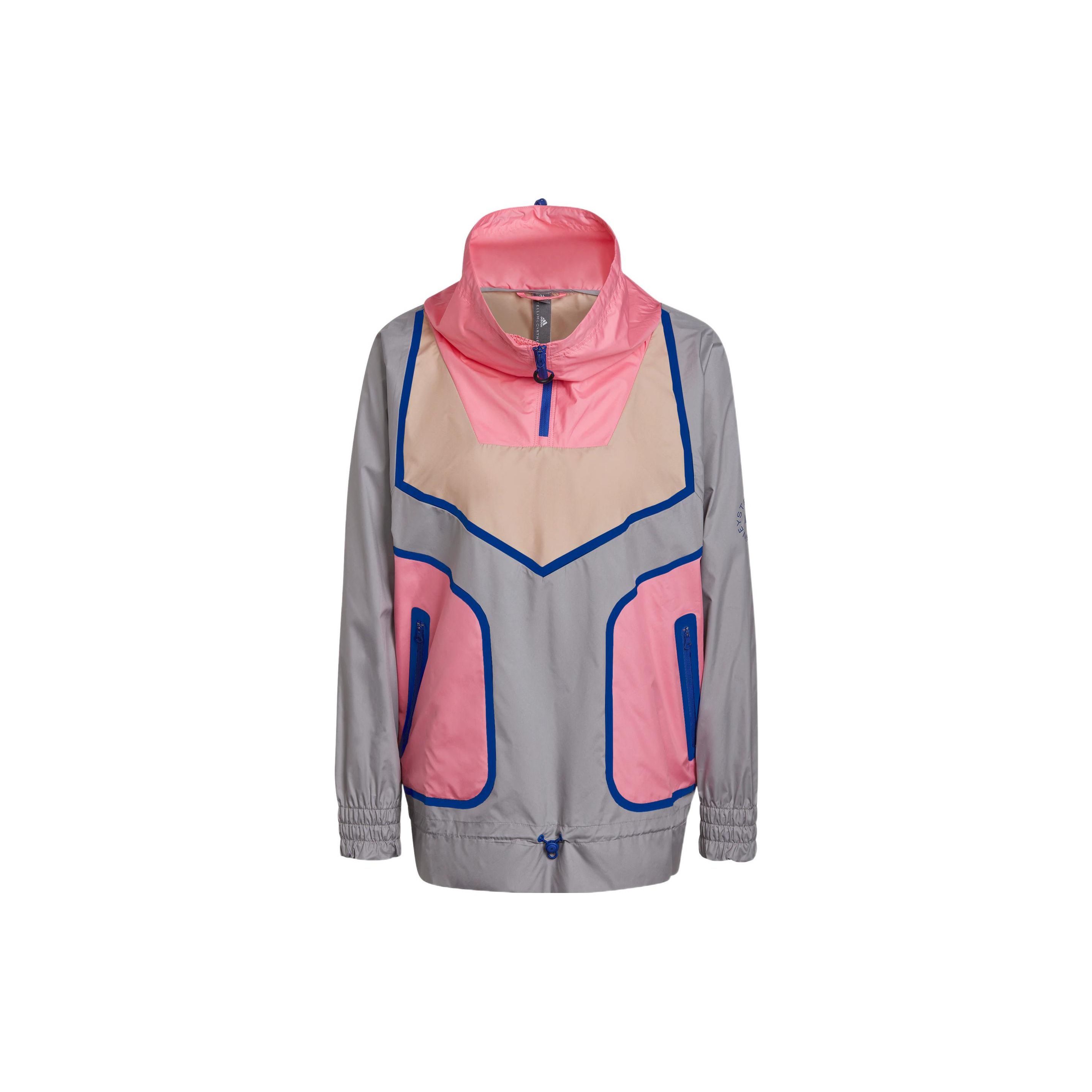 

Adidas X Stella McCartney Color Block Half Zip Jacket, Women Loose Pullover Casual Pearl-Pink Outerwear H59961 XXS
