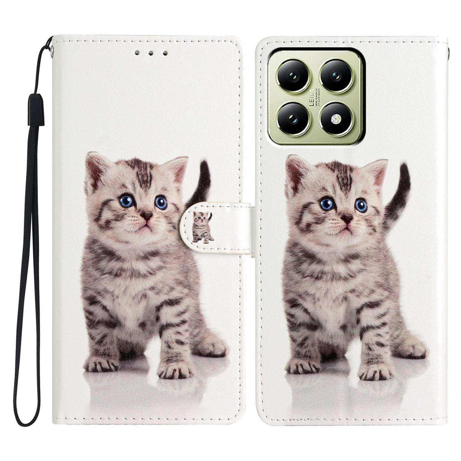 For Xiaomi 14T Wallet Case PU Leather Pattern Printing Stand Phone Cover with Strap I