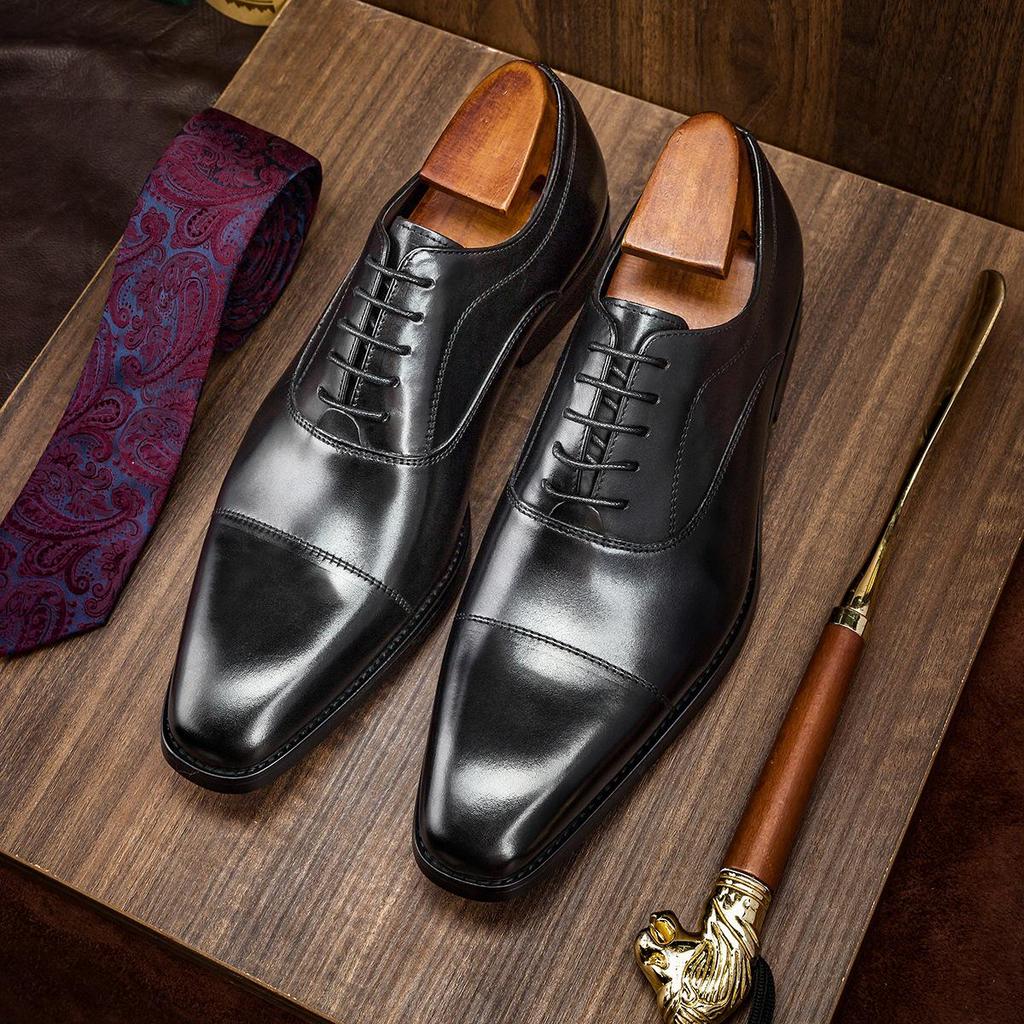 Men's Korean Style Leather Square-Toe Dress Shoes - Spring/Summer Collection
