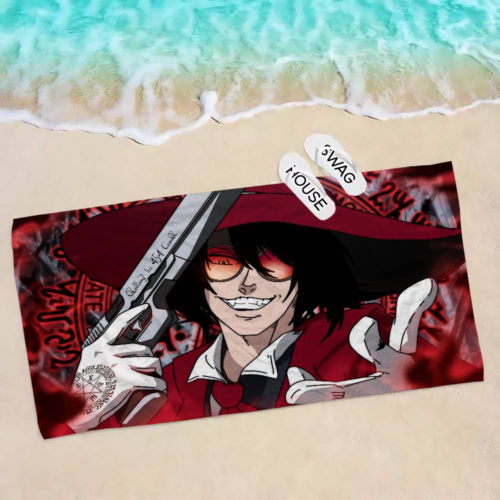 H-HellsingS Anime Microfiber Beach Towel Absorbent Quick dry Soft Yoga Swimming Resort Mountain Climbing Towel