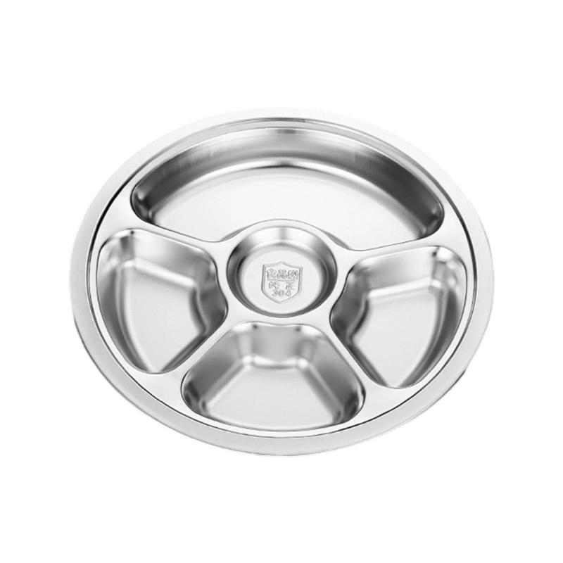 

Кругла розділена тарілка з нержавіючої сталі 28 см. Ідеально підходить для сімейних зустрічей. Можна використовувати в мікрохвильовій печі. Сервірувальна тарілка для гуртожитку