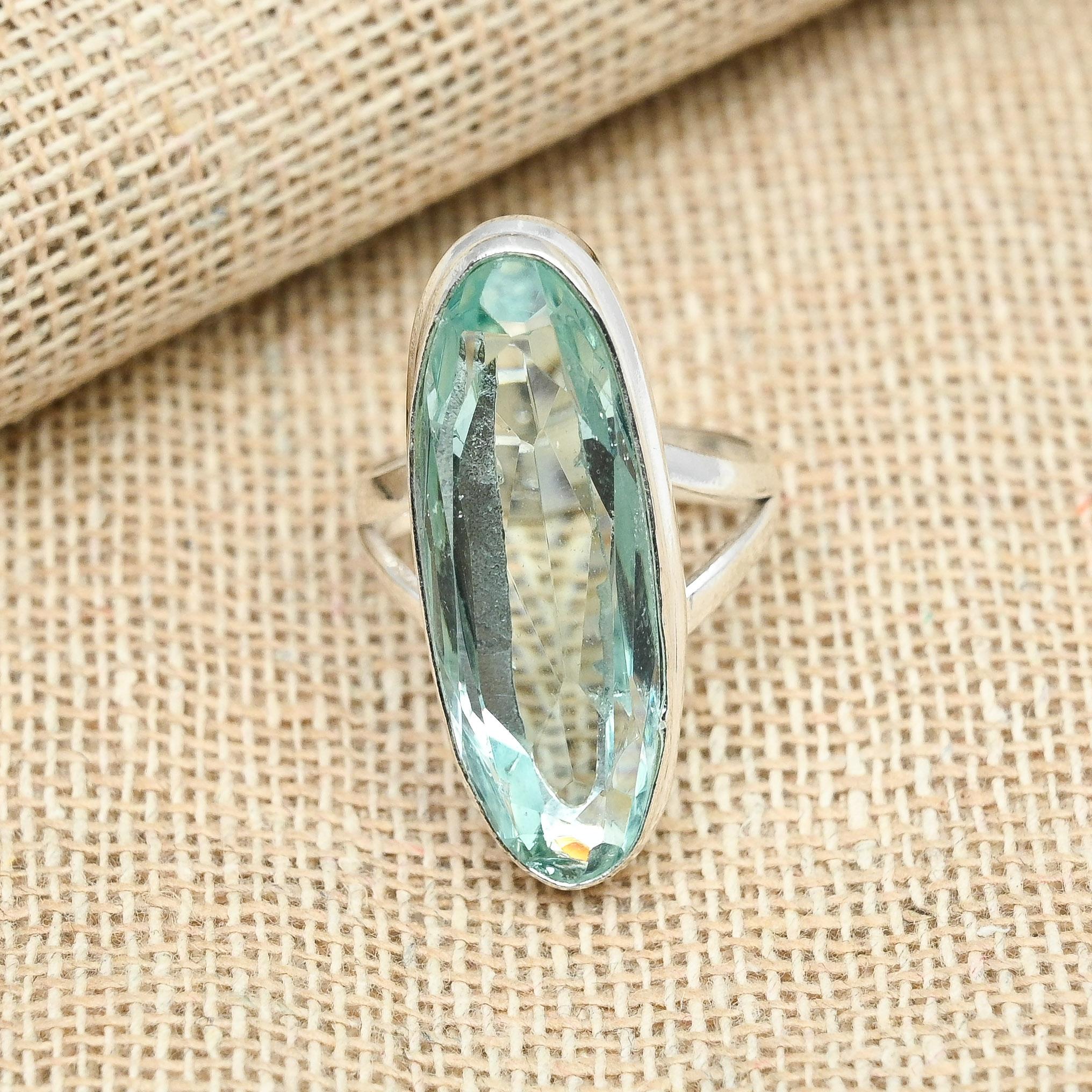 

Аква Апатит Драгоценный камень Твердые стерлингового серебра 925 ручной работы Изящный кулон для нее 10