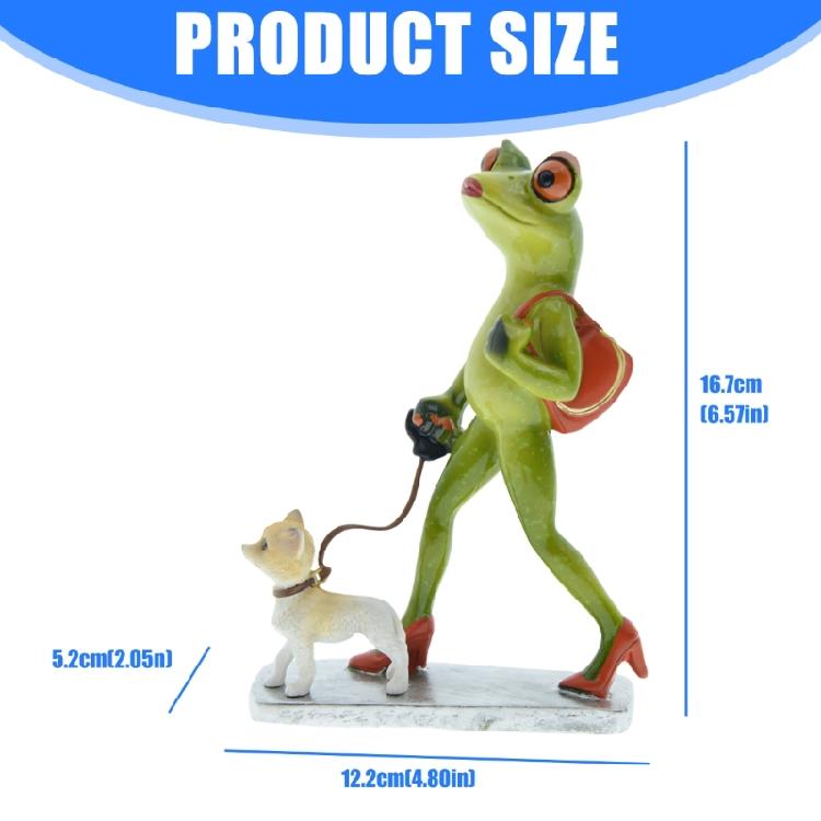 Cute Frogs Dog Resin Figurine Contemporary Animal Sculpture Funny Statue Gift Perfect For Home Liveing Room Display
