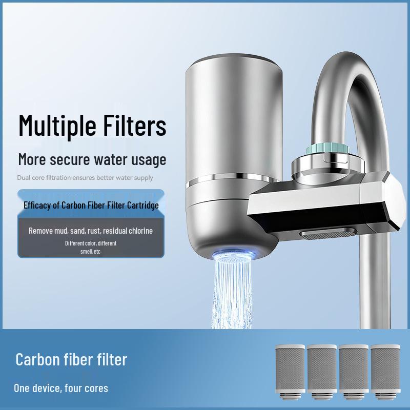 Smart Digital Faucet Water Purifier & Scale Inhibitor - Tap Filter for Kitchen & Bathroom, Detachable & Washable.