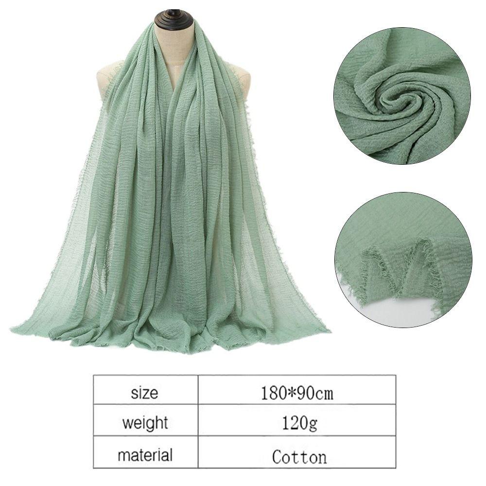 Wrinkle Pleated Plain Hijab 10 Colors Ripple Hijab Women Scarves Veil Crinkle Hijab Scarf