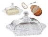 Transparent Glass Butter Dish With Lid Karo 17X10 Cm