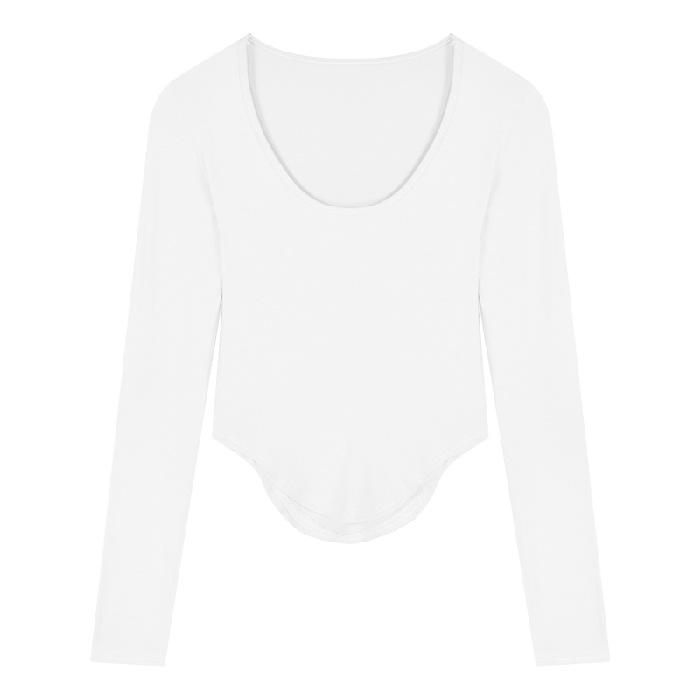 

Женский зеленый укороченный топ с длинными рукавами и асимметричным кроем — осенняя версия One Size белый