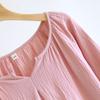 Solid Color Women's Summer Round Neck Cotton Nightgown Plus Size Loose Home Night Wear Dresses for Women Sleepwear