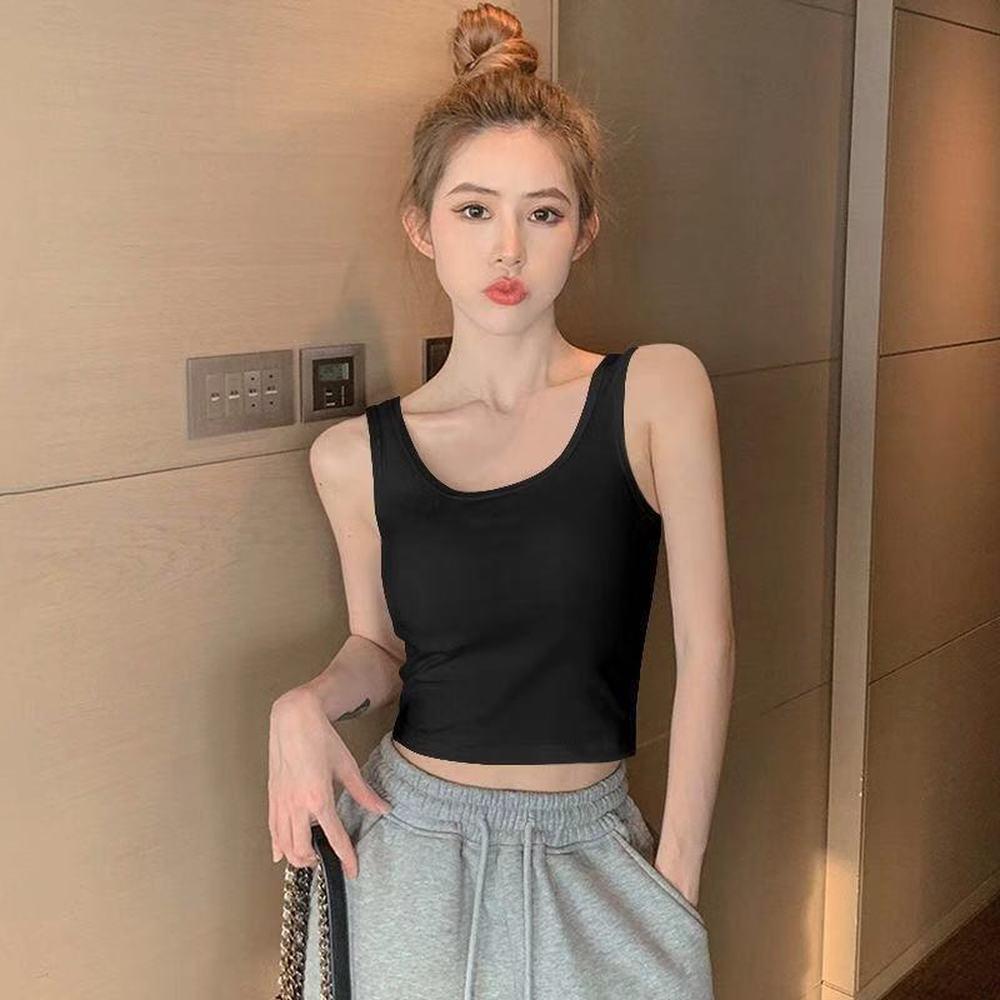 Sexy Tank Top Black Halter Crop Tops Women Summer Camis Backless Camisole Fashion Casual Tube Female Sleeveless Cropped Vest