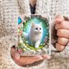 3D Effect Cat Coffee Mug Wrap, 11oz Sublimation Ceramic Tea Cup,Beer Mugs,Milk Cups Surprised Gift For KIDS