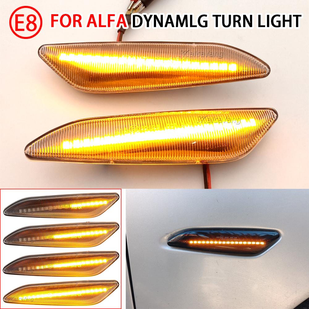 2Piece Flowing Dynamic LED Side Marker Blinker Light For Alfa Romeo 156 147 Fiat Tipo Egea 356 Lancia Delta 3 Chrysler Ypsilon