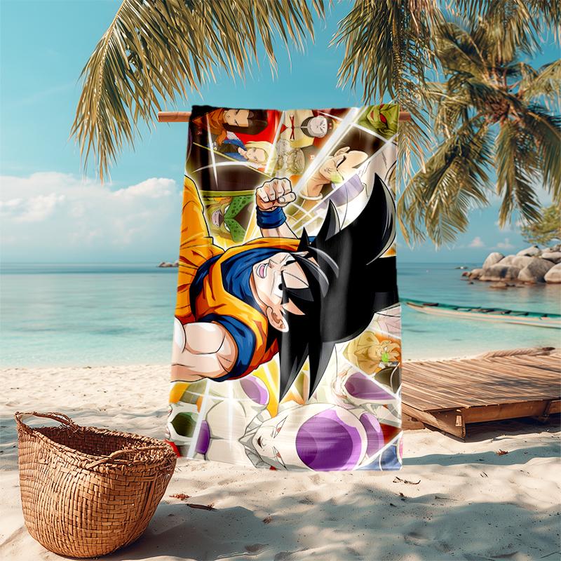 Dragon Ball Strandtuch Outdoor Camping Strandtuch für Urlaub Schwimmen Outdoor Pool Saugfähiges Badetuch