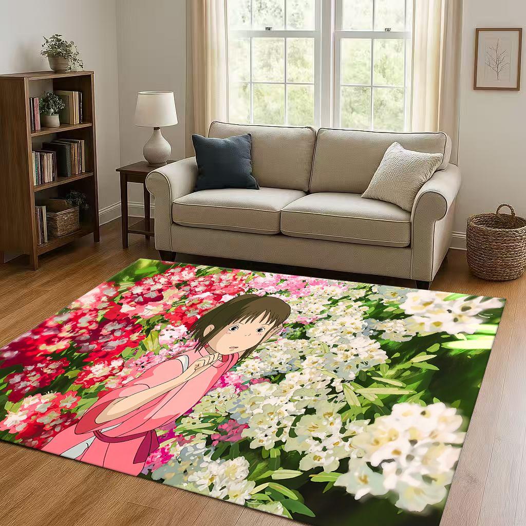Classic Cartoon Spirited Away No Face Man Living Room Non-Slip Area Rug Soft Carpet for Bedroom Playroom Sofa,Home Decor Doormat
