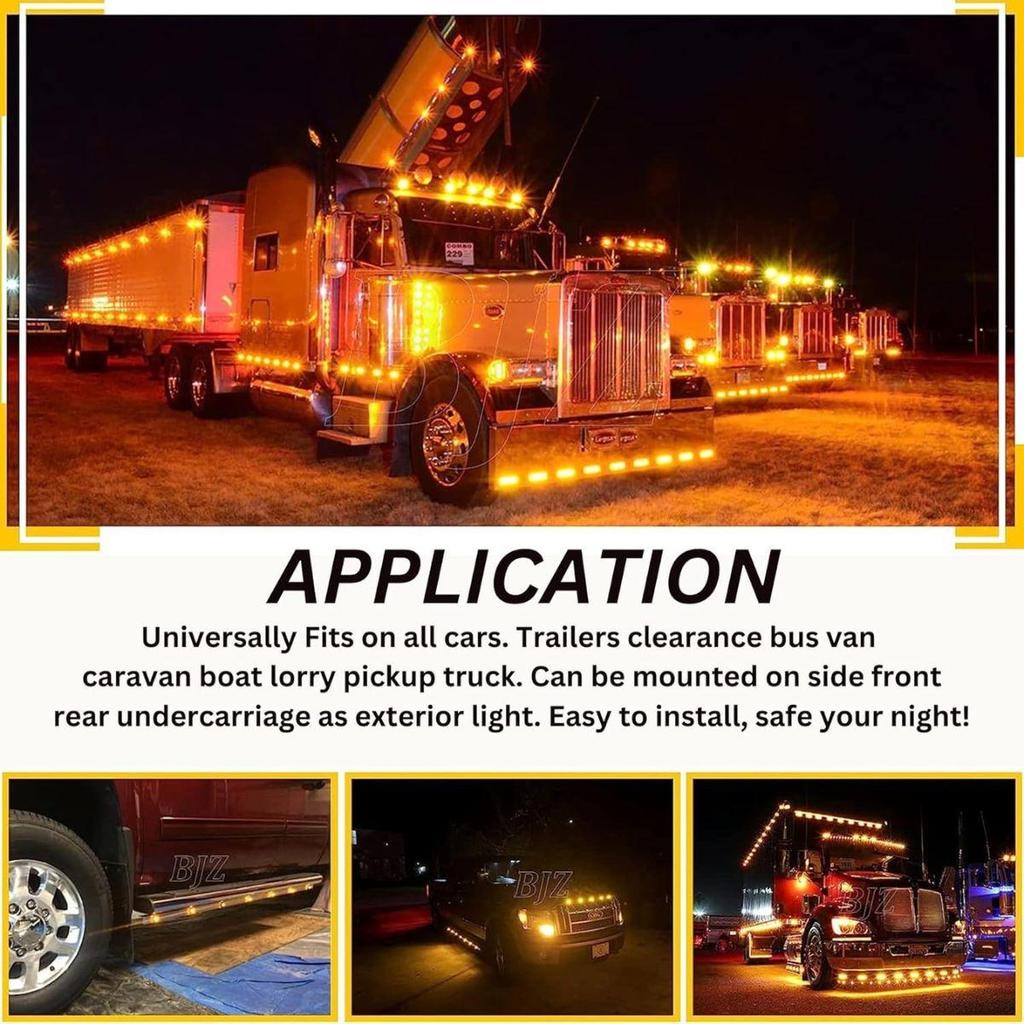 APSMOTIV Pack 10 Led Marker Lights Trailer 24V Trailer Amber Chicken Lights for Semi Trucks Freightliner Cargo Marker Lights Universal Fit