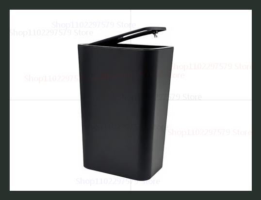 

10L Flexible Pop-up Lid Trash Can Lightweight And Durable Small Household Trash Can For Cleaning Kitchen Food Meal Scrap чёрный