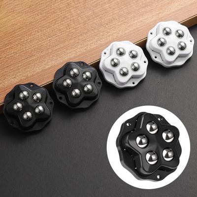 4 szt. samoprzylepne kółka jezdne do urządzeń, kosza na śmieci, pudełka do przechowywania mebli, uniwersalne kółka kulowe, rolka prowadząca, obrót o 360 stopni, lepka rolka