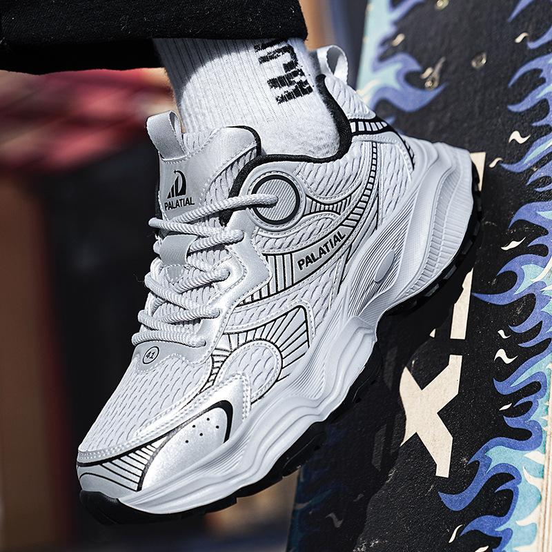 Men's shoes mesh breathable platform sports shoes fashion casual outdoor wear-resistant breathable non-slip versatile casual heightening shoes