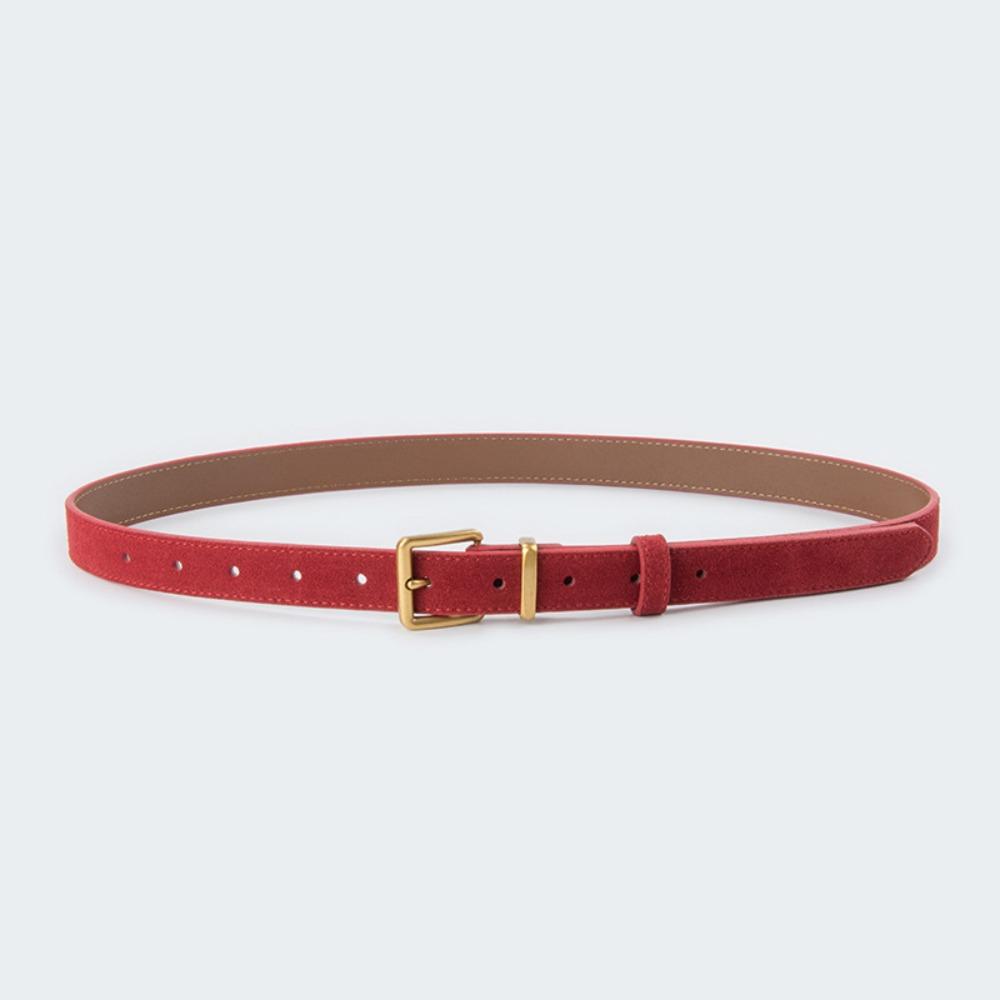 Luxury Design Suede Leather Belt Trendy Pin Buckle Waistband Retro Business Waist Strap  Gifts