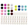 72 Pieces Keychain Kit Key Ring DIY Holder 6cm for Handbag Hats Girls