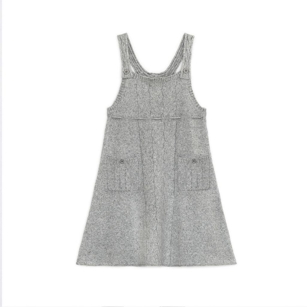 Auf Lager: Hug Your Skin Koreanischer Zopfstrick-Pulloverkleid - Vintage-Stil, Mittellang für Damen