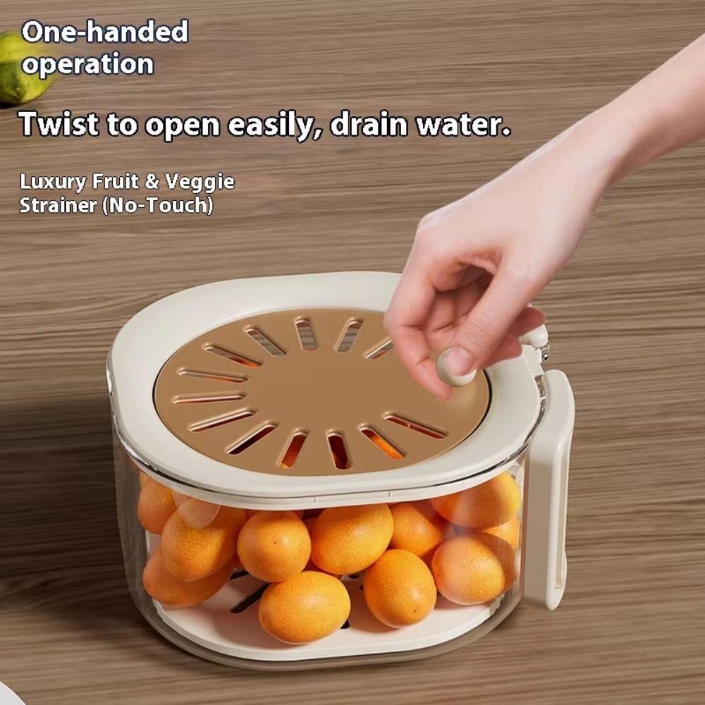 Splash-proof Vegetable Drain Basket Foldable Handle Fruit Drainer Container  Kitchen Organizer