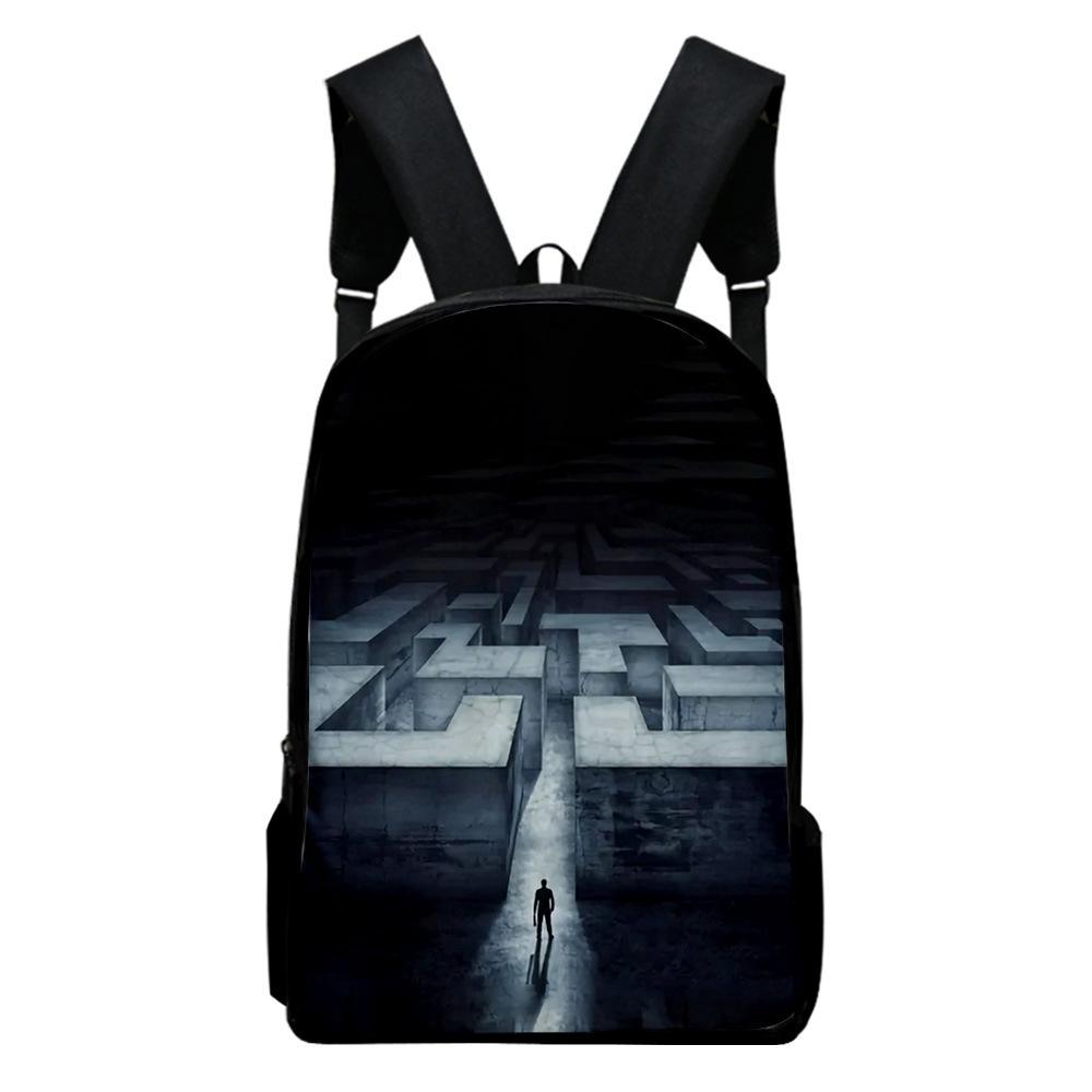 Classic Novelty Cool Maze Pattern Notebook Backpacks Pupil School Bags 3D Print Oxford Waterproof Boys/Girls Laptop Backpacks