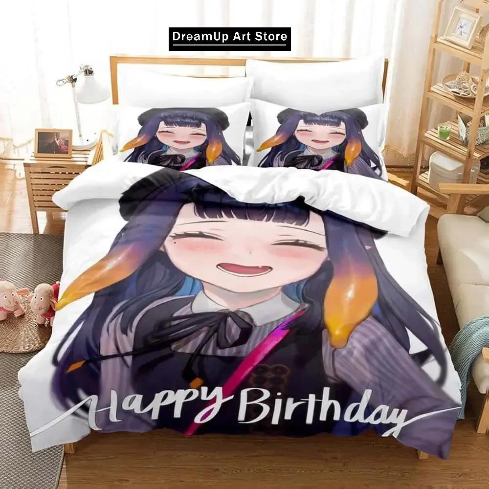 3D Print Fashion Anime Ninomae Ina'nis-in Bedding Set Boys Girls Twin Queen Full Size Duvet Cover Pillowcase Bed Adult Bedroom