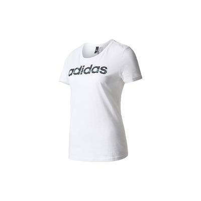 Logo Print Training Sports Crew Neck Short Sleeve T-Shirt Women Tops White BP8374