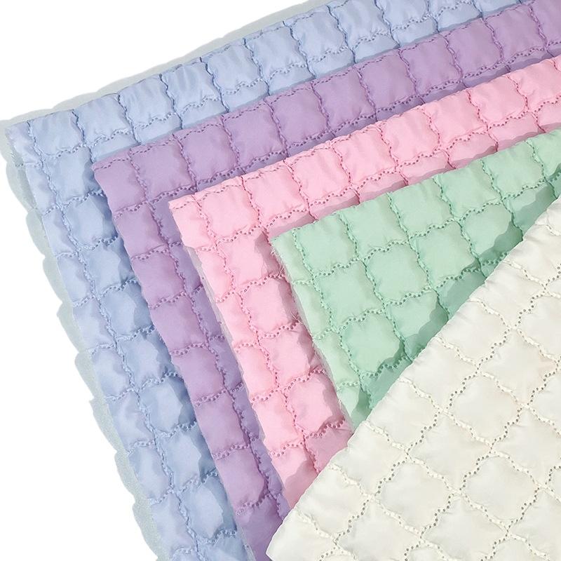 1M Wielokolorowy 3D PU Ultrasoniczny Poliestrowy Materiał Bąbelkowy Elastyczny Kompozytowy Pikowany Haftowany Materiał do Szycia DIY Torba Odzież