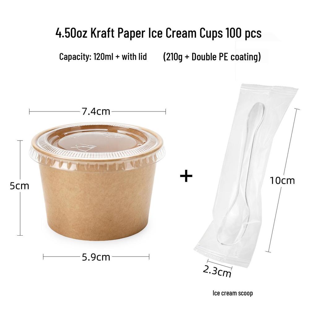 Bellflower Disposable Ice Cream and Yogurt Paper Cups, Portioning Small White Bowls