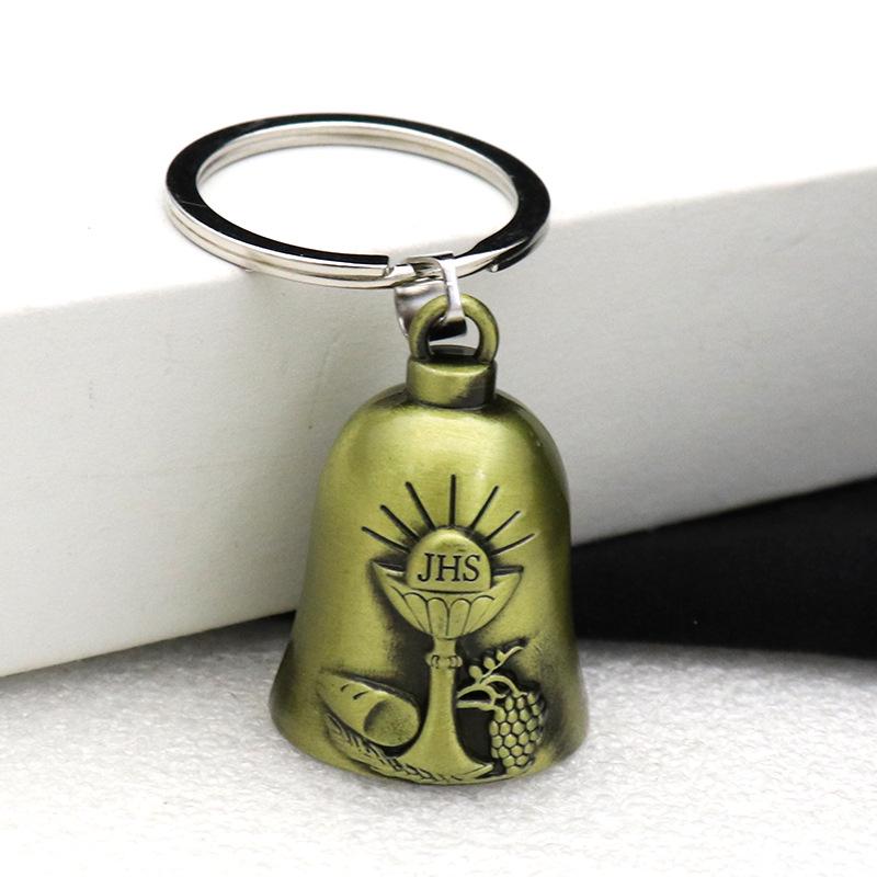 Retro Metal Jewelry Keychain with Bell Pendant - Car and Bag Decoration