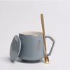 Duo Li Ceramic Coffee Mug Set with Lid and Spoon