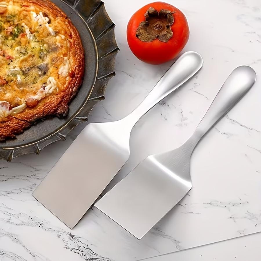 2pcs Stainless Steel Cooking Spatula Set, Baking Pan Scraper, Flat Spatula, Pancake Flipping and Hamburger Spatula, Wok Flat Spatula