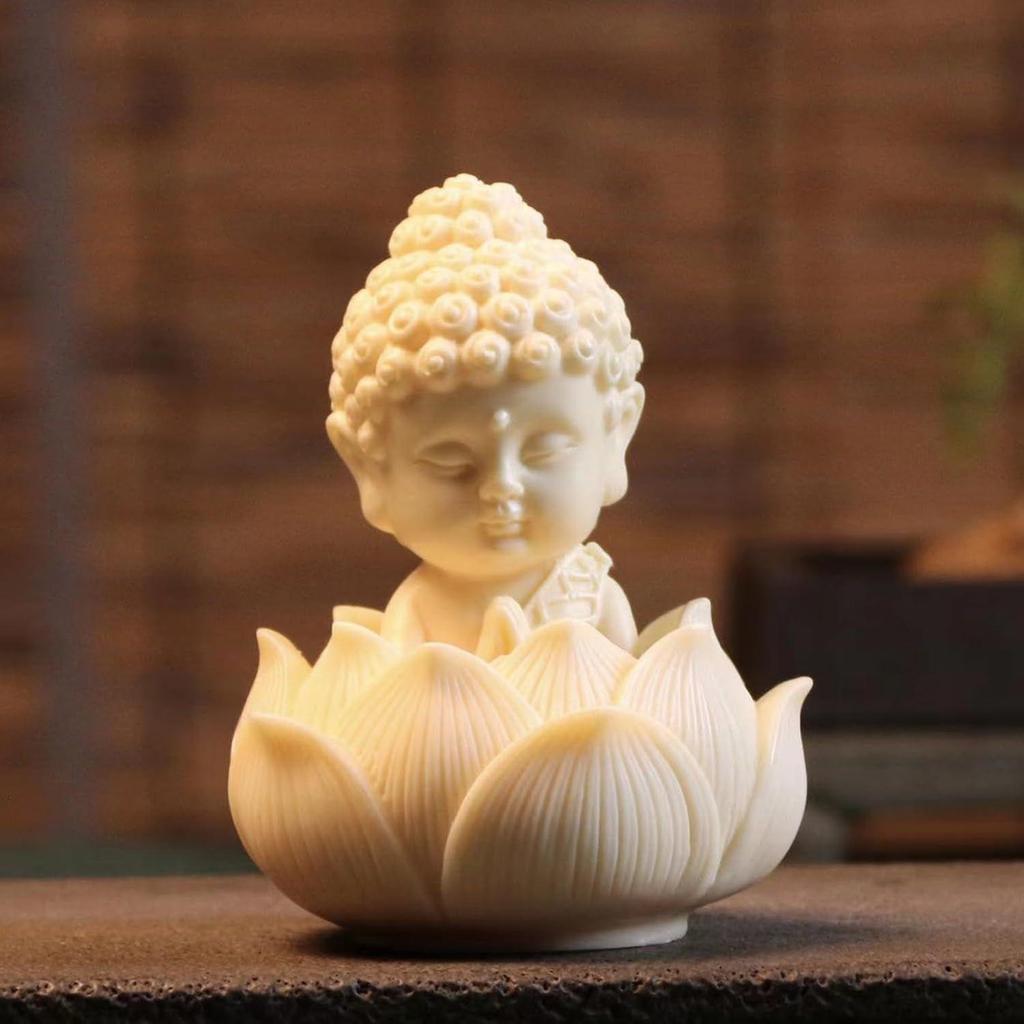 Nostrae Buddha with Lotus Show Pieces for Home Decor Living Room Decor Items | Cute Showpieces Gift Item for Decoration