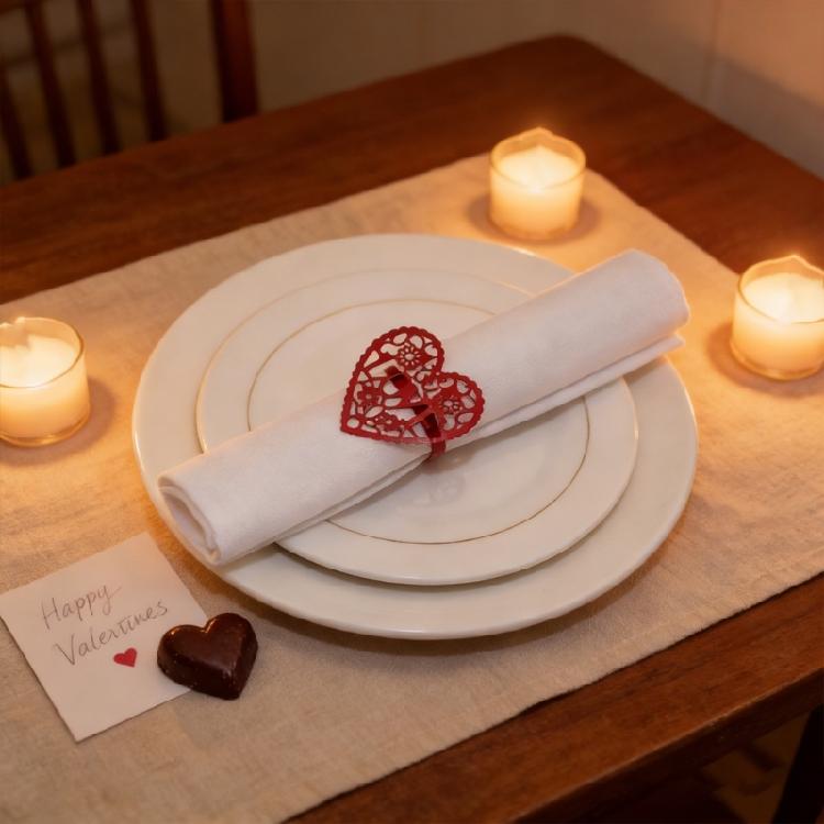 6PCS/Lot Sophisticated Hollow Metal Napkin Holders Crafted As Hearts With Elegant Design For Significant Gatherings